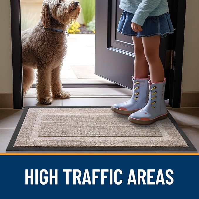 OLANLY Front Door Mat Outside 71x23, All-Season Heavy-Duty Rubber Doormat | - Image 6