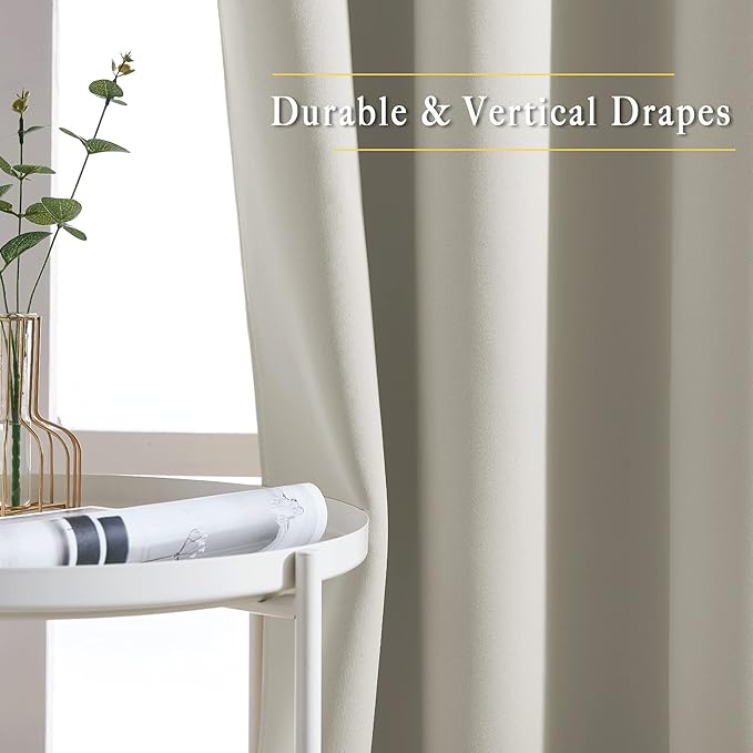 NICETOWN Natural Room Darkening Sliding Door Curtains, Window Treatment Thermal - Image 5