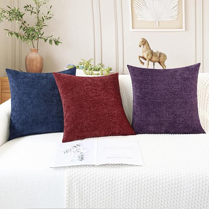 CaliTime Decorative Couch Throw Pillow Covers 20 X 20 Inches Burgundy | Pack of - Image 5