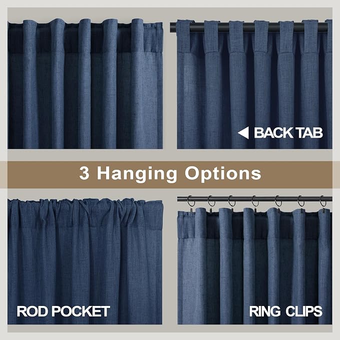 Navy Blue Curtains 63 Inch Length - Image 5
