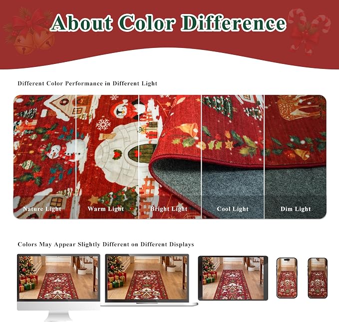 2x3 Christmas Cute Area Rug : Non-Slip Washable Winter Holiday Indoor Doormat - Image 6