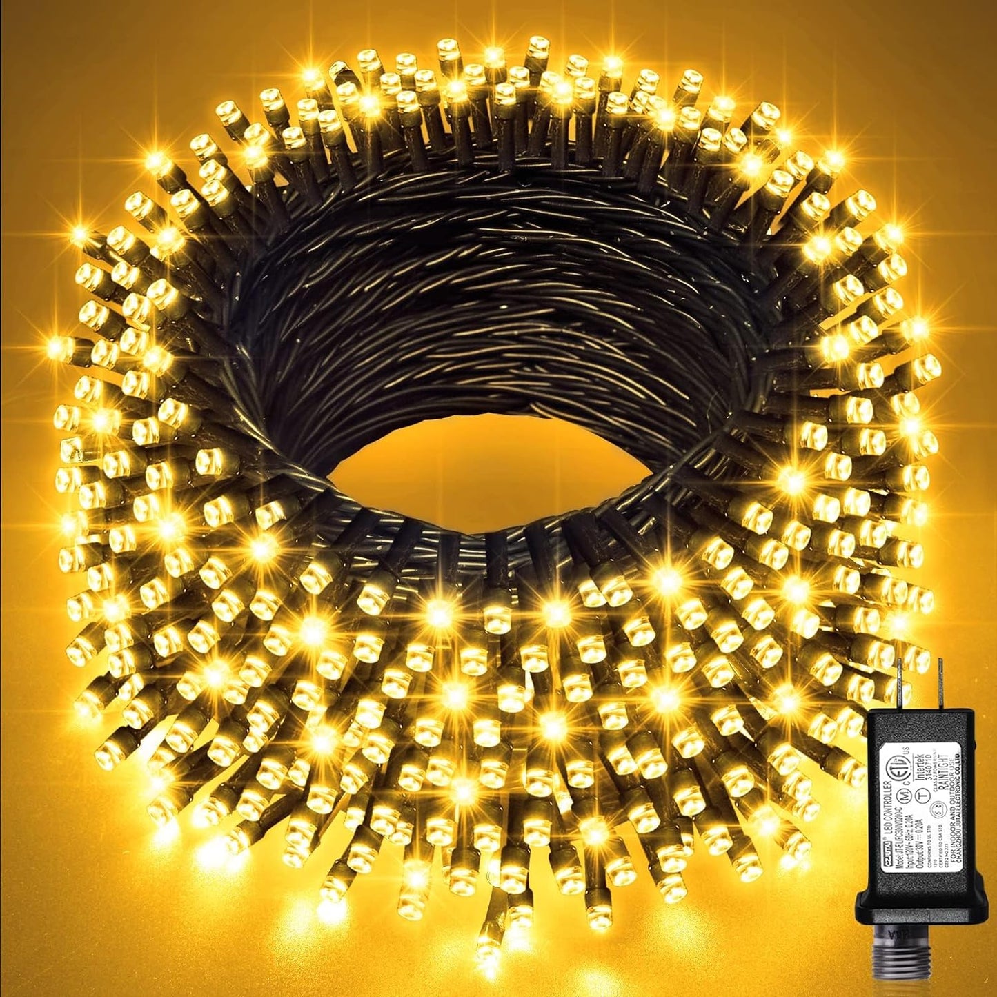 JMEXSUSS 66ft 200 LED Christmas Lights Outdoor, Warm White Christmas Tree Lights Indoor Plug in, 8 Modes Twinkle String Light for Outside Bedroom Wedding Party Classroom Dorm Ceiling Home Decorations