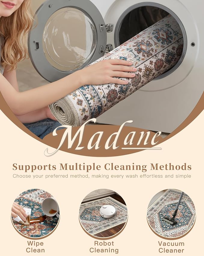 Madane Hallway Runner Rug 2x8 Washable Kitchen Rugs Non-Slip, Soft Ultra-Thin - Image 9