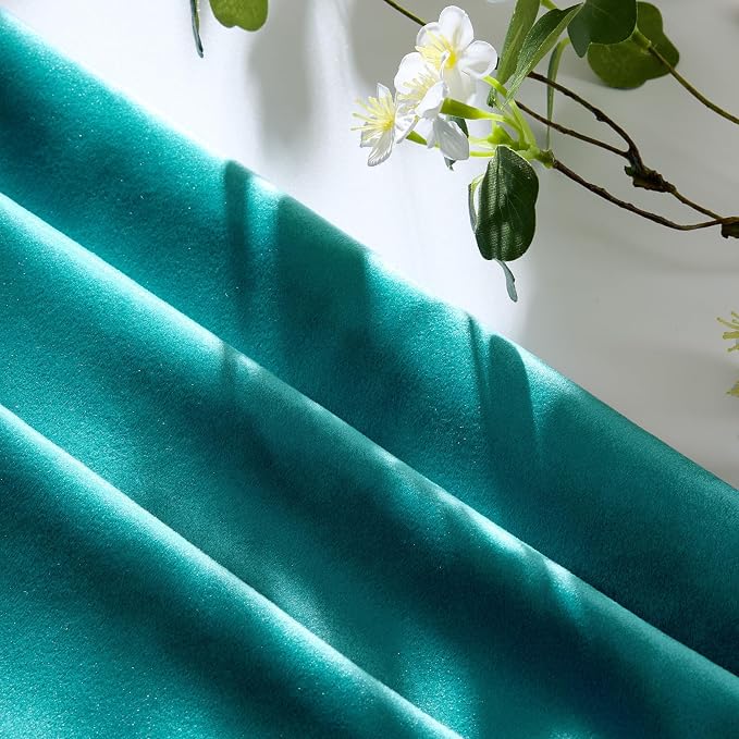 GIGIZAZA Teal Velvet Pillow Covers 22x22 Decorative Pillows Pack of 2 | Blue - Image 4