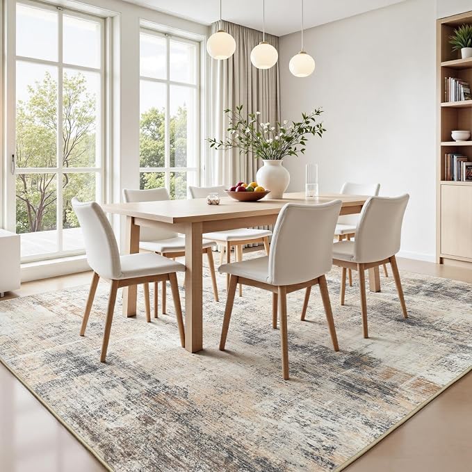 5x8 Area Rug for Living Room, Abstract Washable Non-Slip Carpet, Dining Room - Image 3