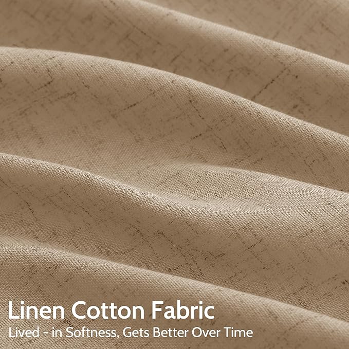 Sand Beige Linen Curtains for Living Room 100 Inches Long Simple Modern Light - Image 4