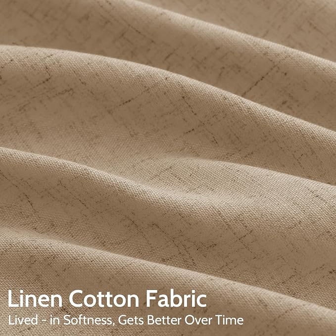 Sand Beige Linen Curtains for Living Room 105 Inches Long Simple Modern Light - Image 4