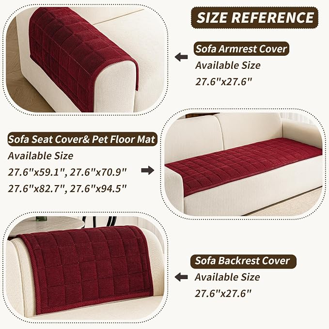 Couch Covers for Dogs Washable, 27.6"x70.9" Non Slip Couch Covers for Loveseat - Image 4