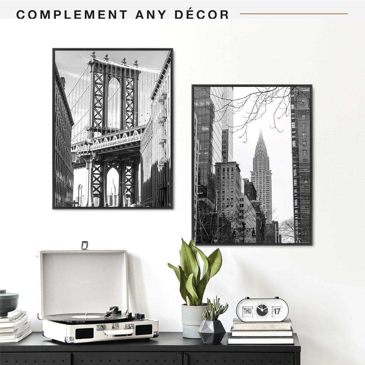 MCS Original Poster Frame 18x24 Black Lightweight Vertical & Horizontal Wall Hanging Large Picture Frame for Posters, Art Prints & Gallery Wall (2-Pack)