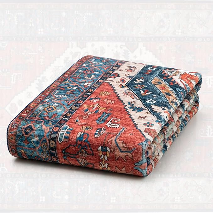 SERISSA 6ft Washable Non Slip Round Boho Area Rug - Image 7