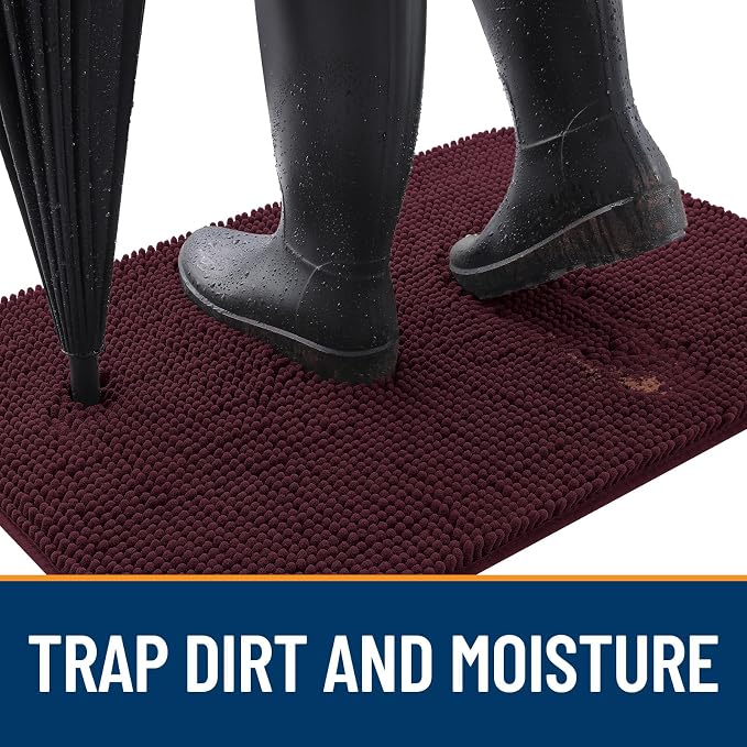 OLANLY Dog Door Mat for Muddy Paws 40x24, Super Absorbent Chenille Mud Mat | - Image 2
