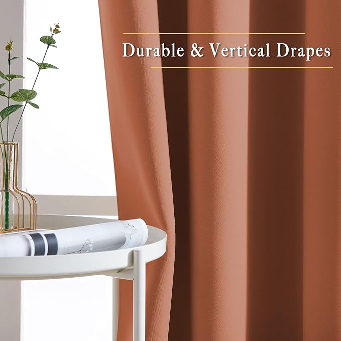 NICETOWN Blackout Burnt Orange Curtains 84 inches Long - Image 6