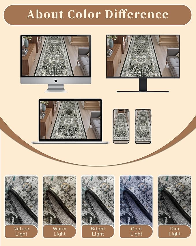 Madane Washable Runner Rug 2x6 Runners - Image 9