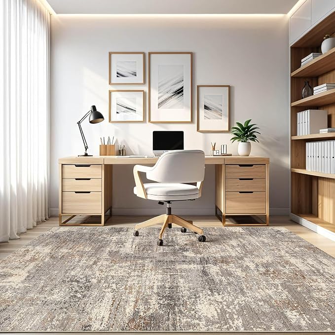 LOONGRUG 7x10 Area Rug Washable Large Neutral Modern Living Room Rugs | - Image 8