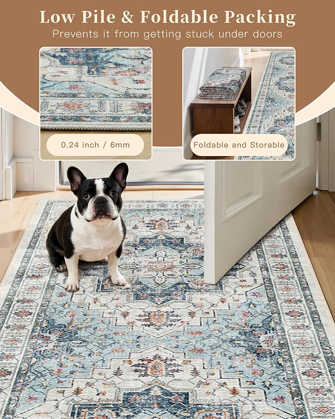 Madane Washable Area Rug 2x3 Small Entryway Rugs Non-Slip, Low Pile Floor Carpet - Image 6