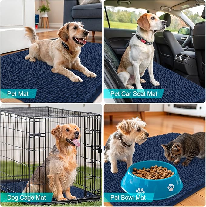 OLANLY Dog Door Mat for Muddy Paws 50x30, Super Absorbent Chenille Mud Mat | - Image 7