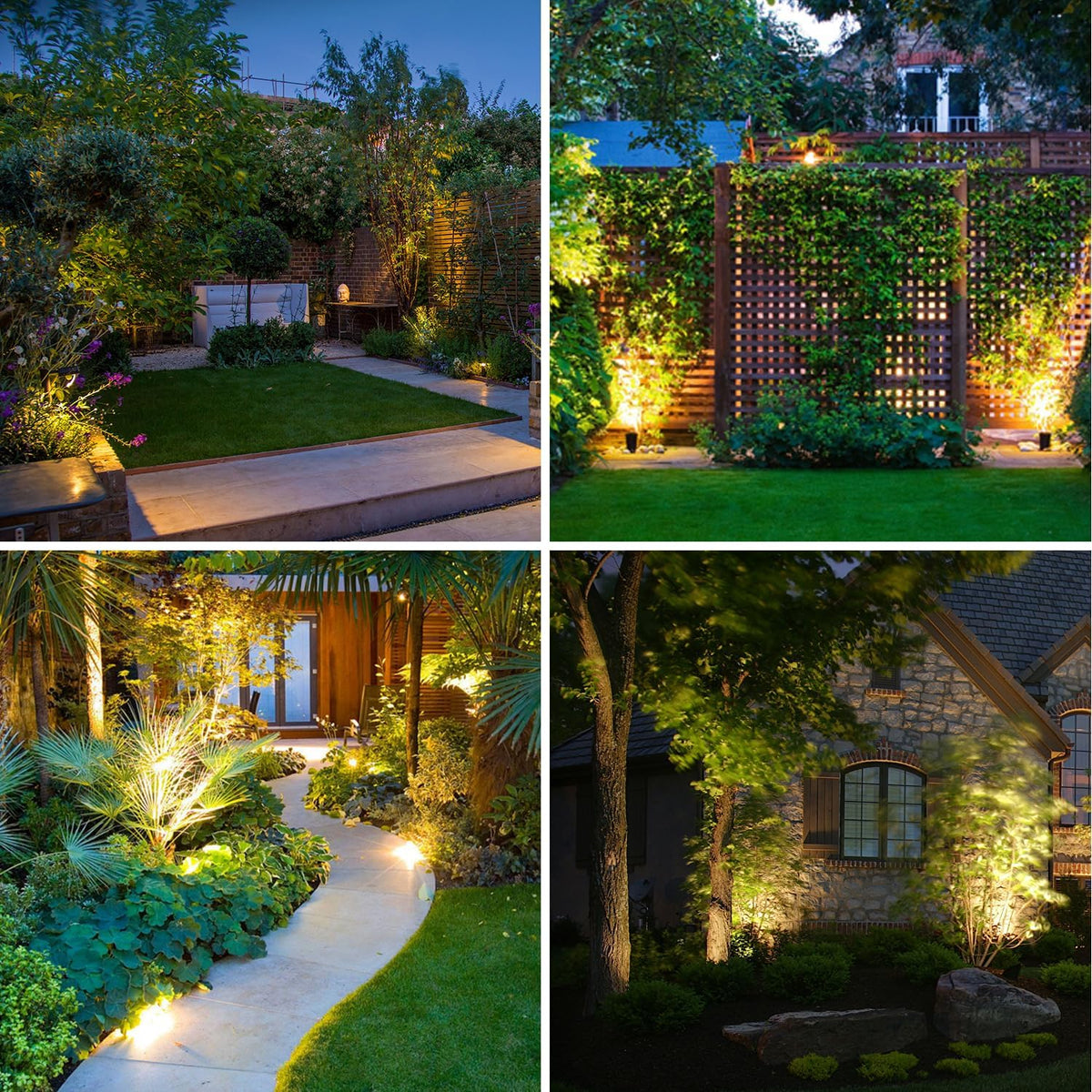 ZYAN Solar Landscape Spotlights Outdoor Waterproof IP65, Bright Solar Powered Garden Yard Spot Lights for Outside Plant, Tree, Pathway, Auto On/Off Wall Lights for Walkway, Lawn, Pool Areas-4 Pack
