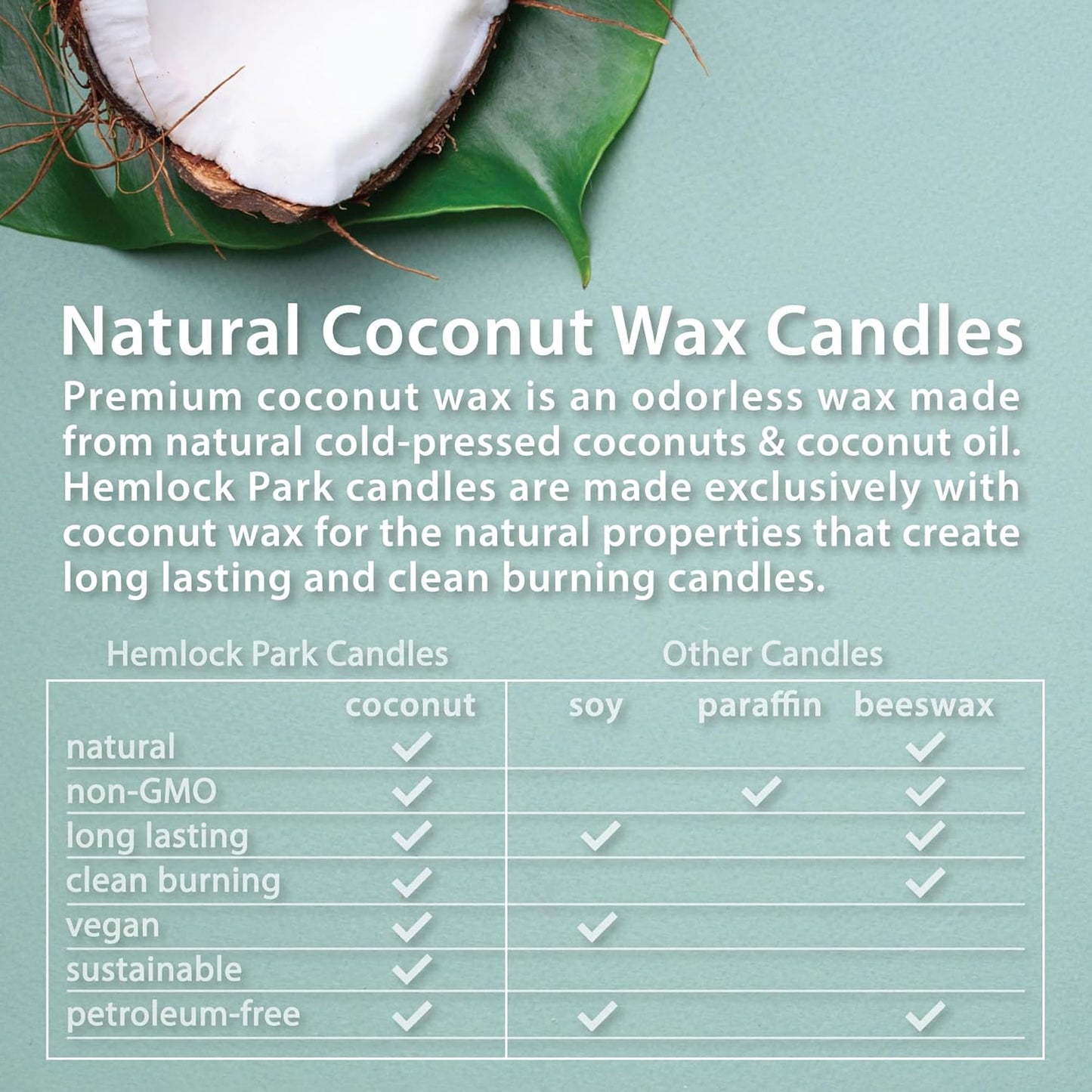 Hemlock Park Wood Wick Candle Handcrafted with Natural Coconut Wax and Essential Oils (Amber & Gold 7.2 oz, Oakmoss)
