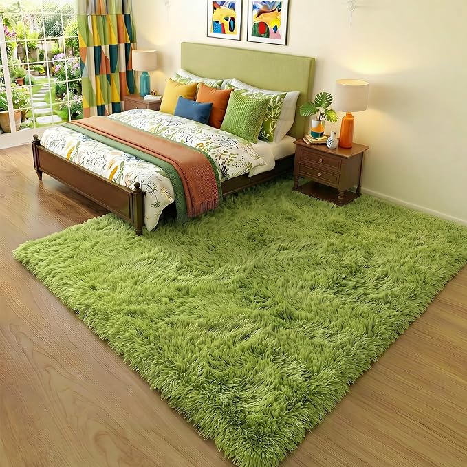 Amdrebio Grass Green Area Rug 8x10 - Image 4