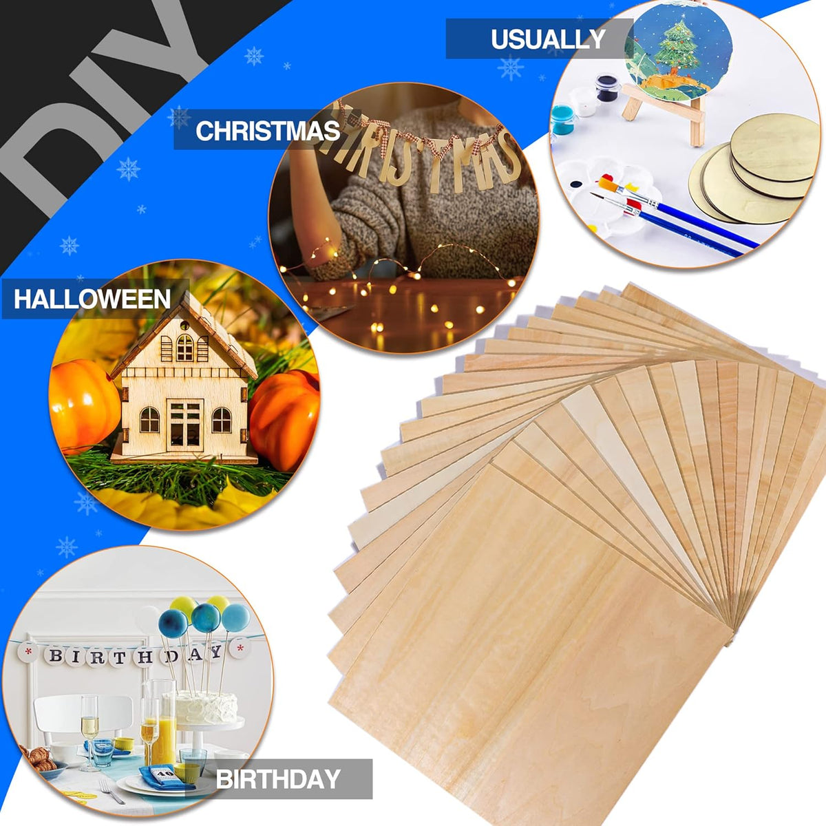 30 Pack Basswood Sheets 12"x12"x1/8", 3mm Basswood for Laser Cutting, Thin Plywood Board Unfinished Wood for Crafts, DIY Architectural Models Making, Wood Engraving, Wood Burning Product.