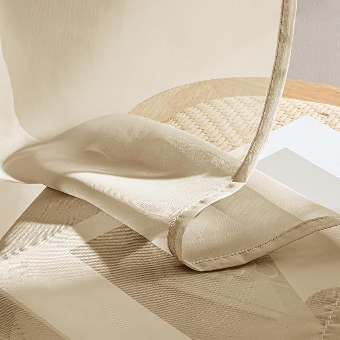 MIULEE Beige Sheer Curtains 84 Inches Long 4 Panels 42 x 84 Inches | Light - Image 7