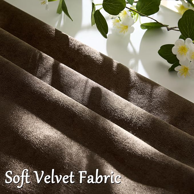 GIGIZAZA Brown Velvet Pillow Covers 22x22 Decorative Pillows Pack of 2 | Throw - Image 3