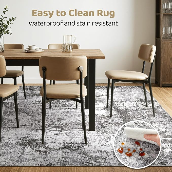 LOONGRUG 10x12 Area Rug Washable Large Neutral Modern Living Room Rugs | - Image 6
