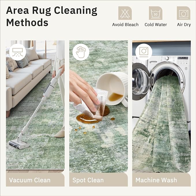 Soalmost Abstract Rug 5x8 Washable Area Rugs - Image 9