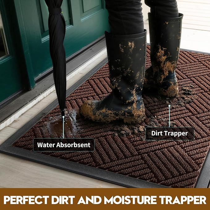 Front Door Mat, Heavy Duty Waterproof Doormat 47.5"x35.5", Stain Fade Resistant - Image 2