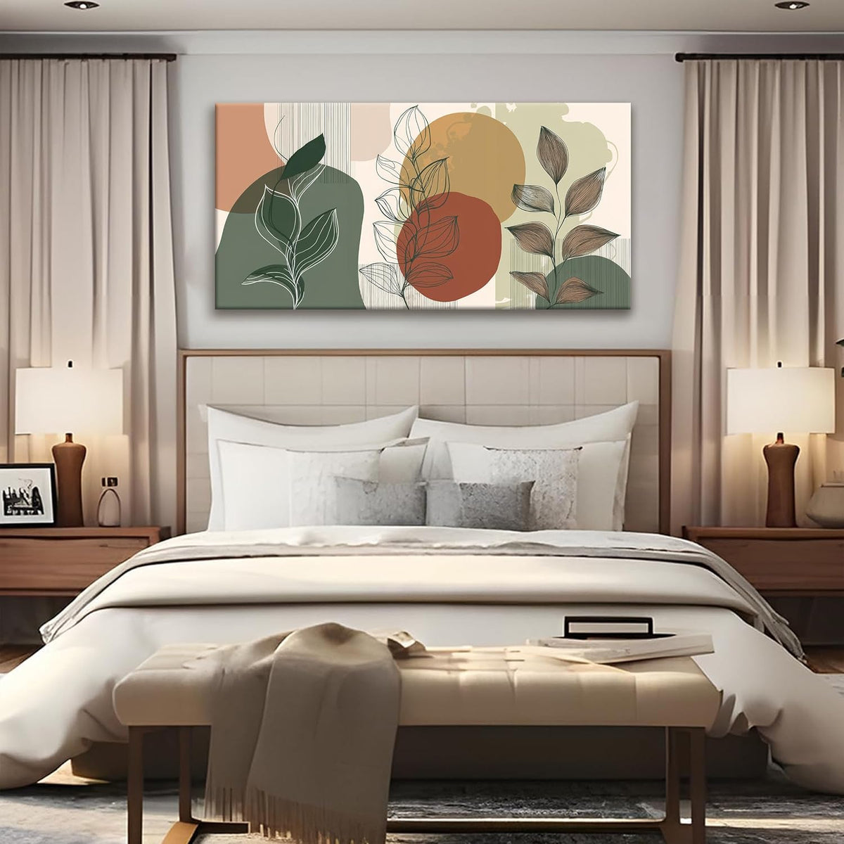 Tsomzxng Abstract Boho Wall Art Century Modern Canvas Art Wall Decor Artwork Abstract Wall Decor Modern Minimalist Canvas Painting Prints Wall Picture For Bedroom Bathroom Office Wall Artwork 20"X40"