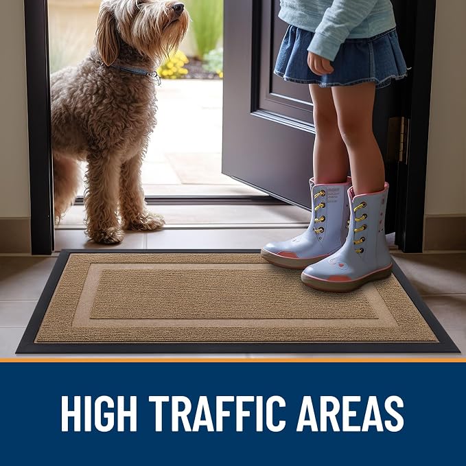 OLANLY Front Door Mat Outside 71x47, All-Season Heavy-Duty Rubber Doormat | - Image 7
