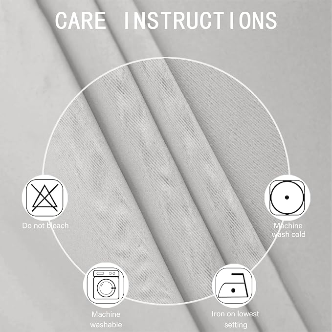 Light Grey Thermal Blackout Curtains/42 x 72 Inch/Set of 2 Panels Room - Image 4