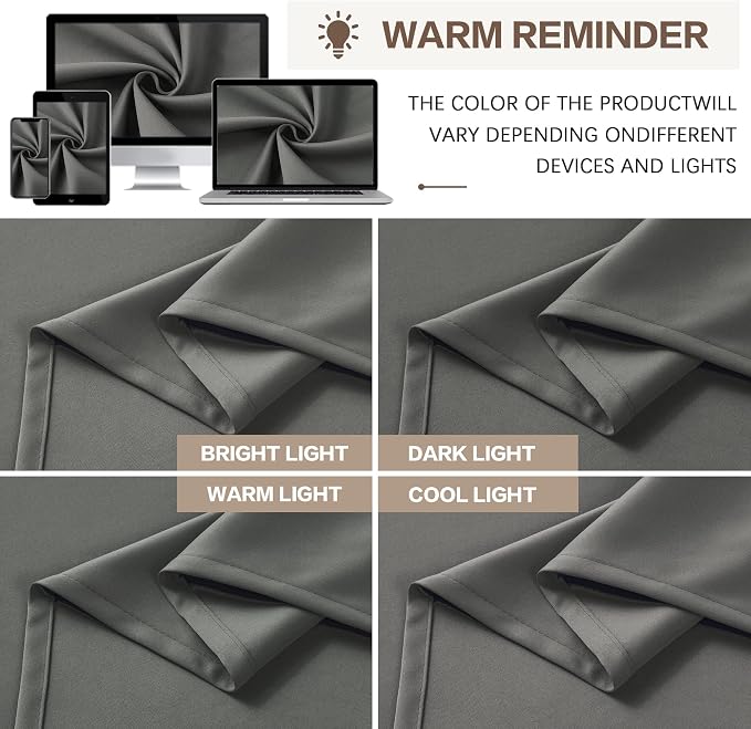 Blackout Pleated Curtains 105 Inches Long, Privacy Window Drapes - Image 8