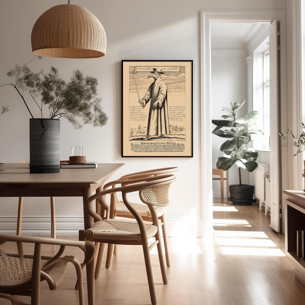 Poster Master Vintage Doctor Schnabel from Rome Poster - Retro Plague Doctor Print - Medieval Art - Gift for Men & Women - Great Wall Decor for Dorm, Living Room or Bedroom - 11x14 UNFRAMED Wall Art