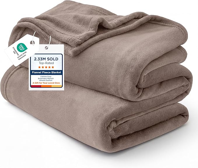 Bedsure GentleSoft Fleece Throw XL Blanket Mocha Brown by Unknown
