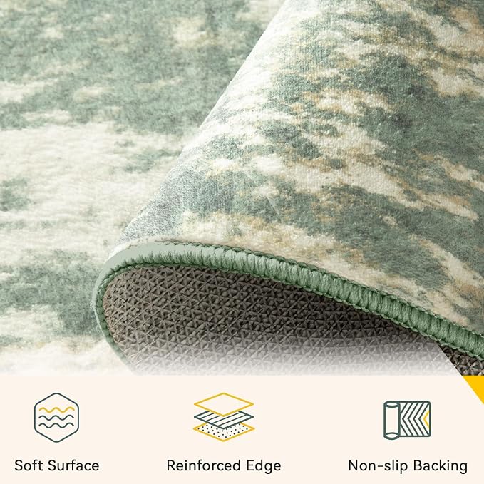 RELEANY Washable Runner 2'x10' Abstract Area Rug - Image 5