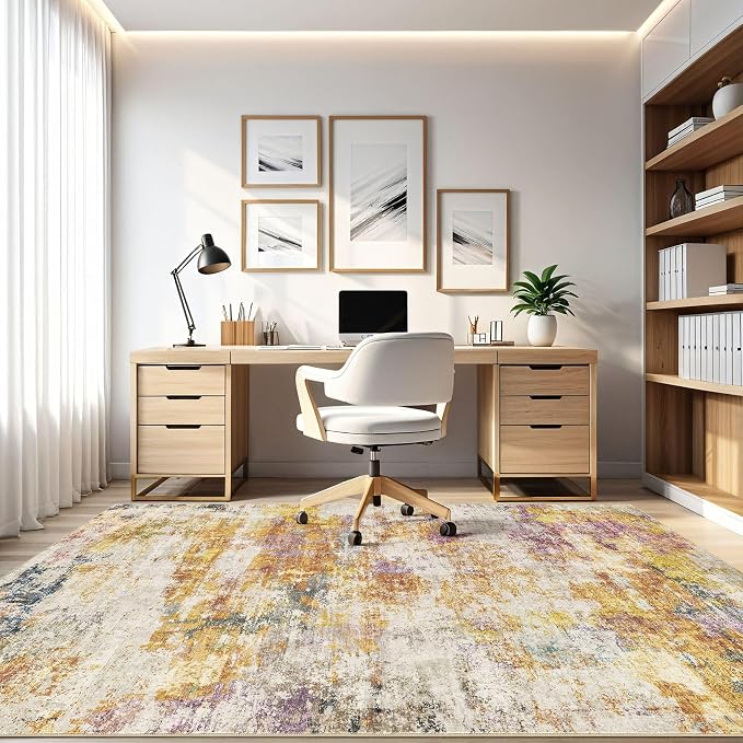LOONGRUG 6x9 Area Rugs Washable Neutral Modern Living Room Rug Colorful | - Image 8