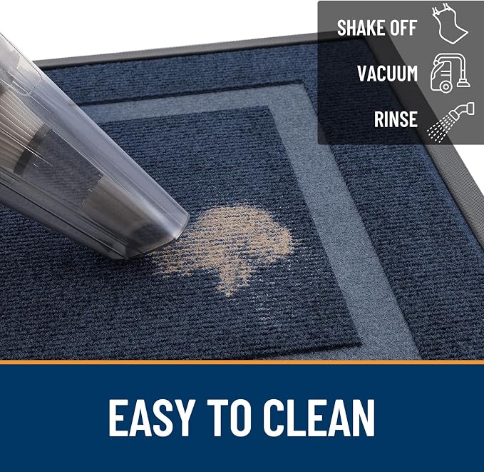 OLANLY Front Door Mat Outside 71x47, All-Season Heavy-Duty Rubber Doormat | Blue - Image 6