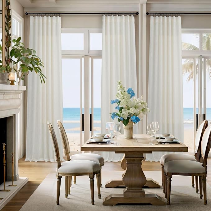Natural Linen Extra Long Curtains 9 FT - Image 6