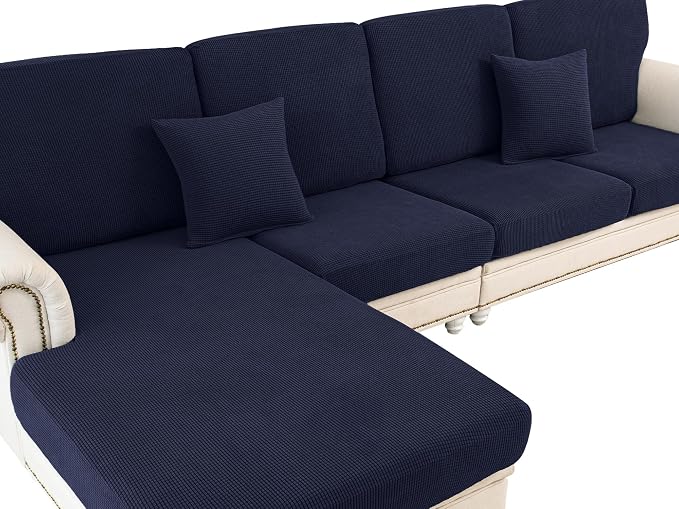 LA MEACK Couch Cushion Covers Seat Cushion Cover Stretch Couch Cover Separate by LA+MEACK