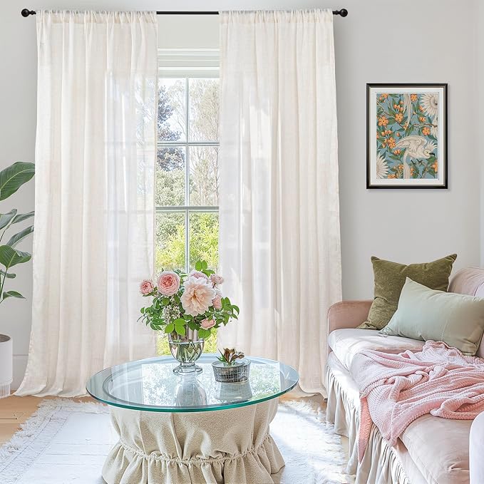 BGment 42X84 Inches Long Linen Curtains - Image 2