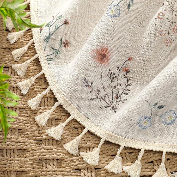Boho Floral 100% Blackout Curtains 84 Inch 2 Panels 52" W x 108" L | Farmhouse - Image 3