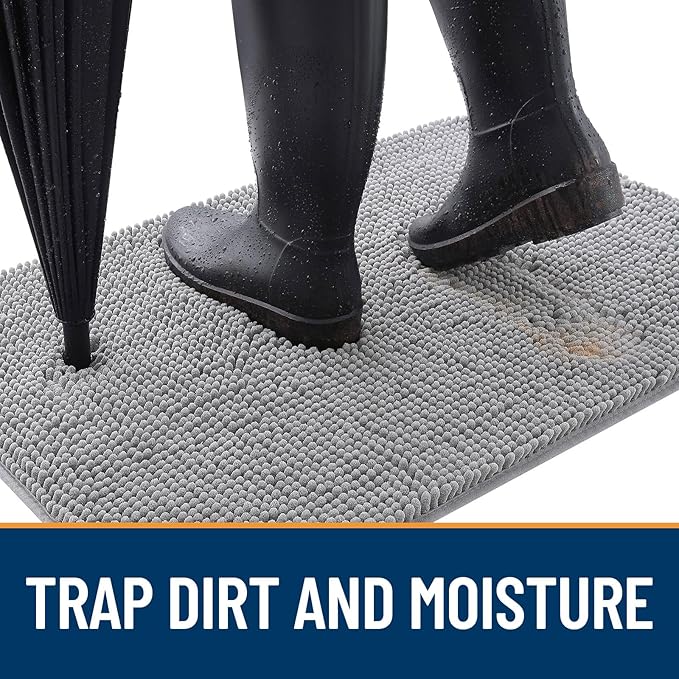 OLANLY Dog Door Mat for Muddy Paws 59x20, Super Absorbent Chenille Mud Mat | - Image 2