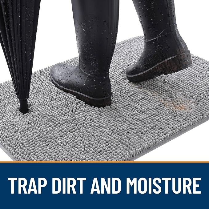 OLANLY Dog Door Mat for Muddy Paws 59x35, Super Absorbent Chenille Mud Mat | - Image 2