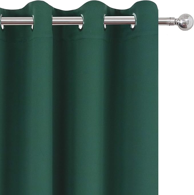 Dark Green Thermal Blackout Curtains/52 x 95 Inch/Set of 2 Panels Room - Image 6