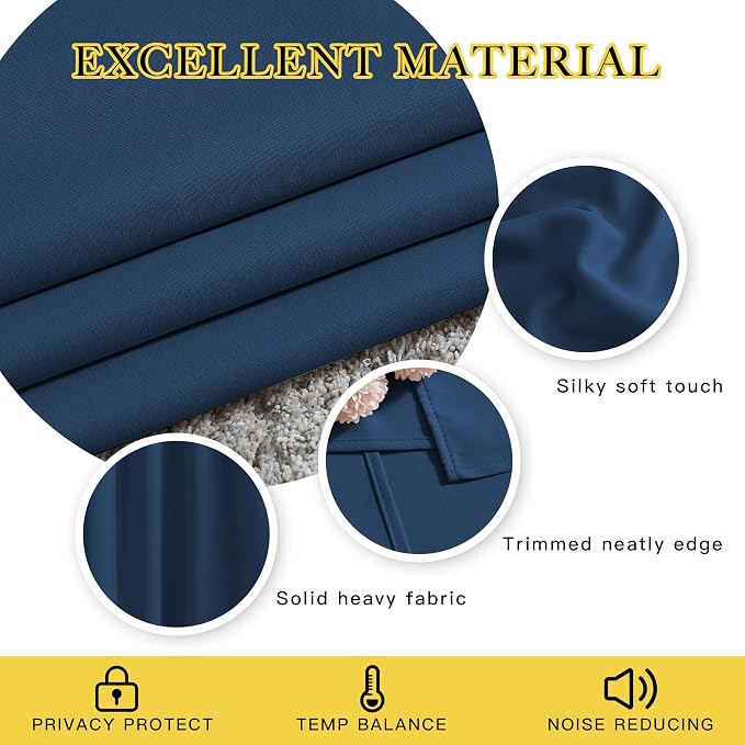 NICETOWN Blackout Moroccan Blue Curtains - Image 3