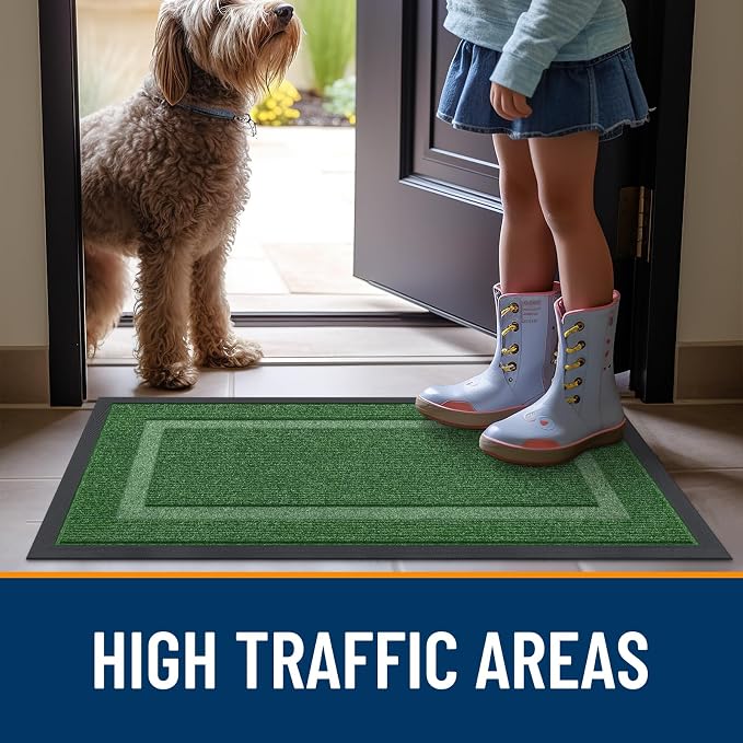 OLANLY Front Door Mat Outside 59x20, All-Season Heavy-Duty Rubber Doormat | - Image 7