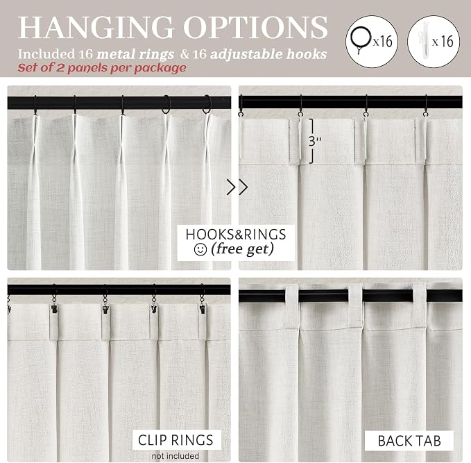 Pinch Pleated Extra Long 132 Inch High Ceiling Luxury Curtains - Image 4