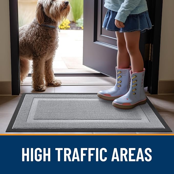 OLANLY Front Door Mat Outside 59x34, All-Season Heavy-Duty Rubber Doormat | - Image 6