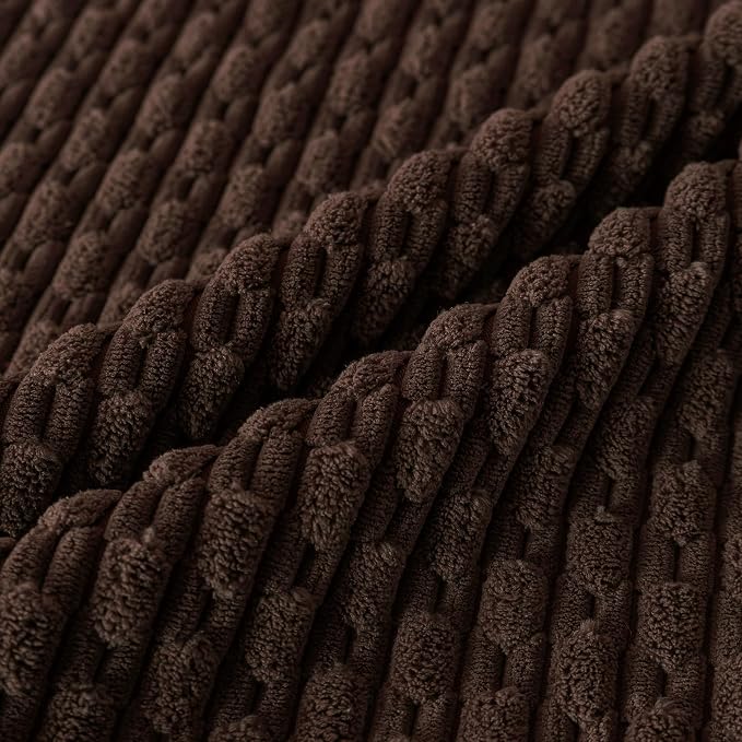 Set of 4 Dark Brown Decorative Throw Pillow Covers 24x24 Inch Corduroy Pillow - Image 3